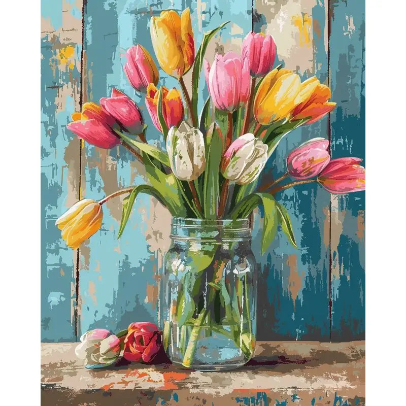 Paint by Number – Bloemen Schilderij op Canvas