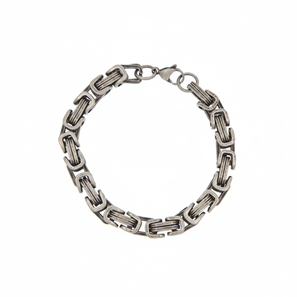 Koningsarmband Stainless Steel 8mm - Industrial Byzantine