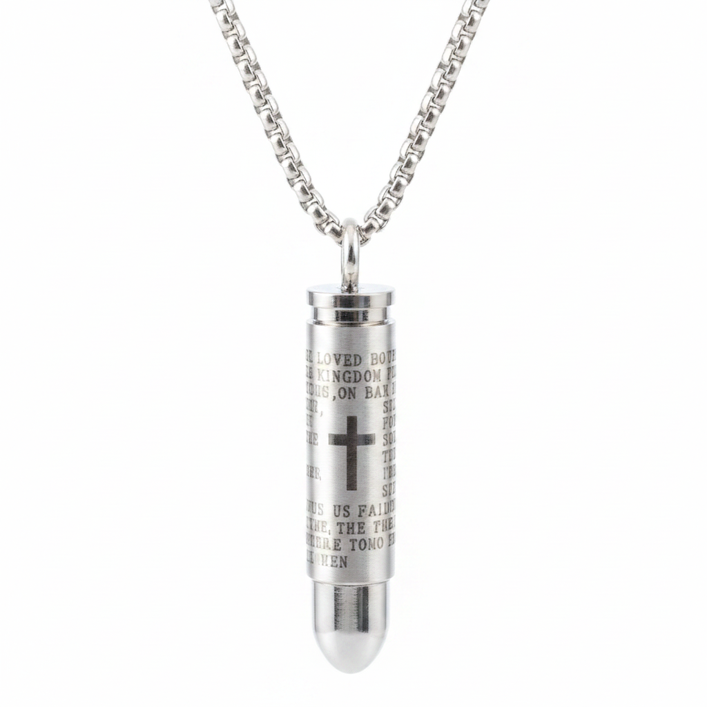 ICE WOLF - Stainless Steel Ketting met schroefbare kogel-ashanger - Zilver