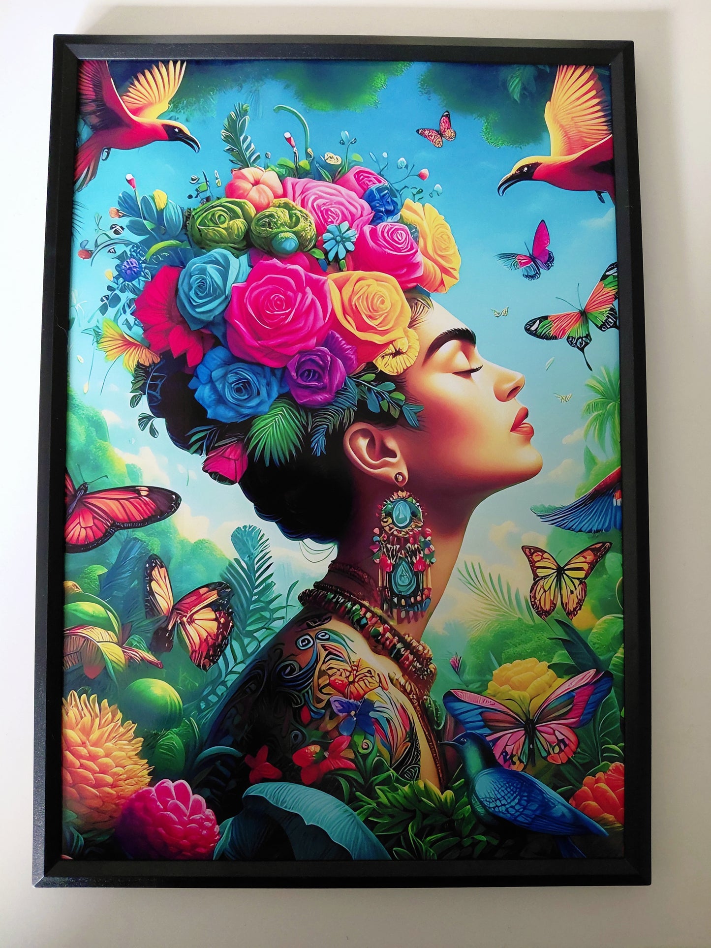 Einzigartiger Kunstdruck - "Tropical Muse" - Gerahmt