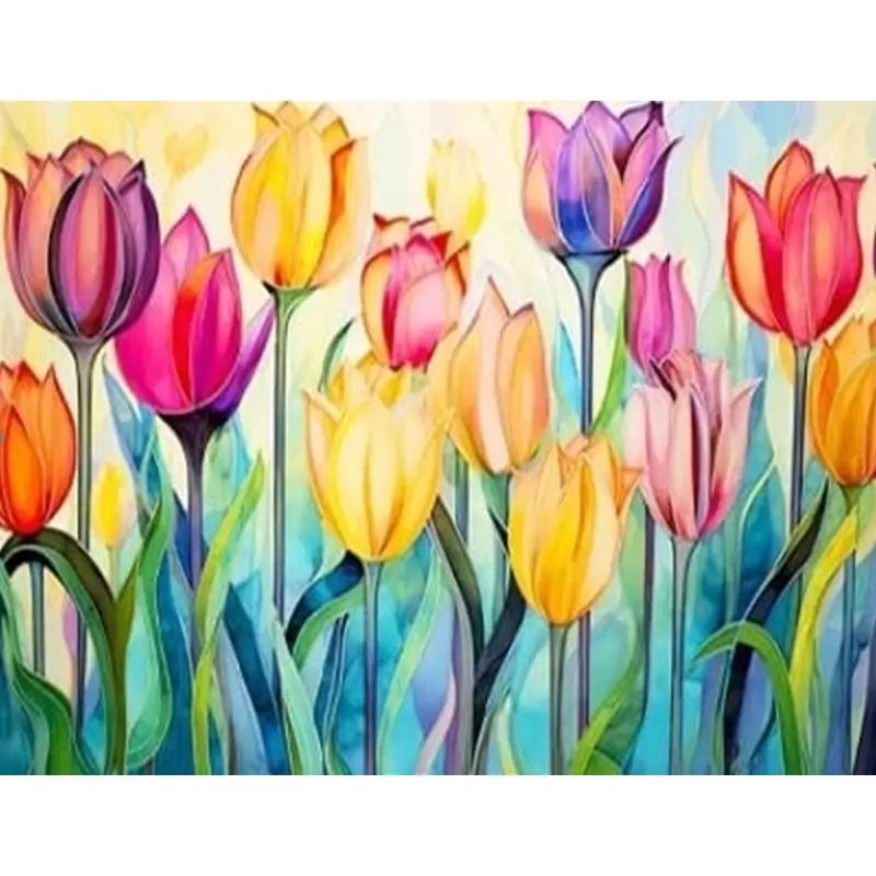 Paint by Number – Bloemen Schilderij op Canvas
