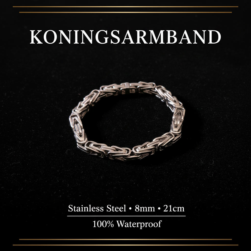 Koningsarmband Stainless Steel 8mm