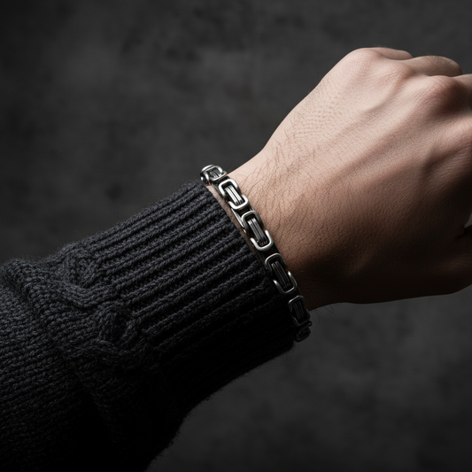 Koningsarmband Stainless Steel 8mm - Industrial Byzantine