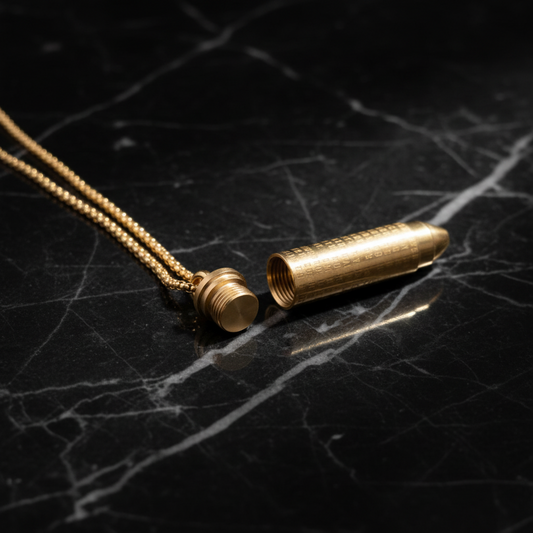 ICE WOLF - Stainless Steel Ketting met schroefbare kogel-ashanger - Goud