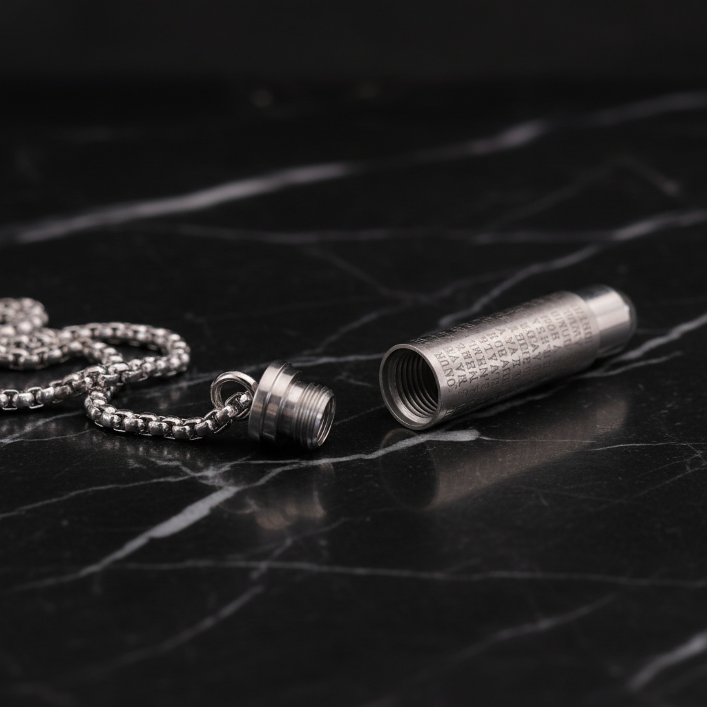 ICE WOLF - Stainless Steel Ketting met schroefbare kogel-ashanger - Zilver